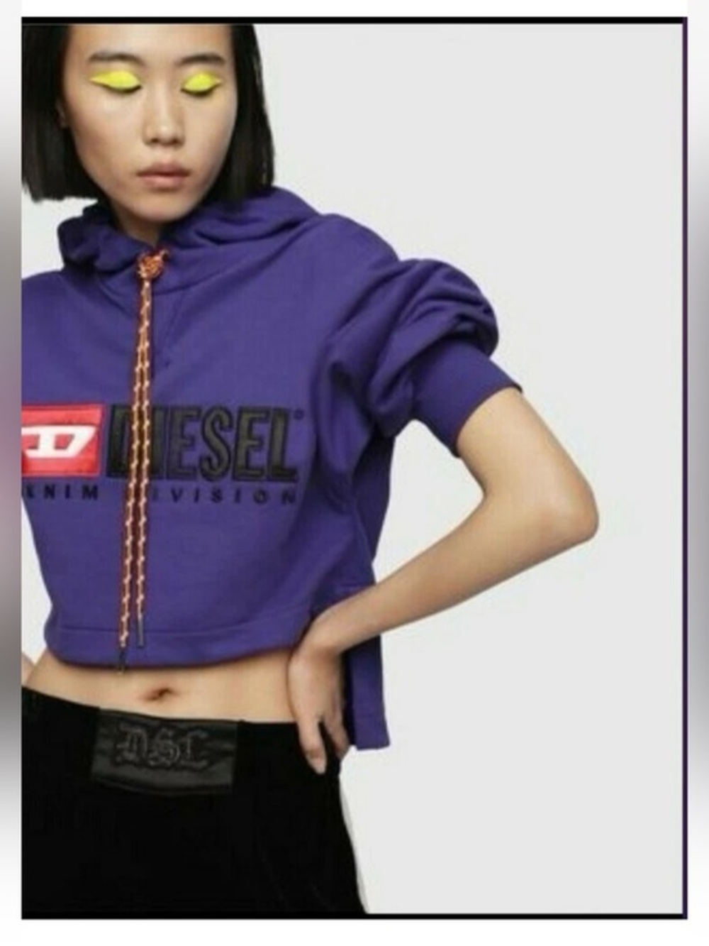 Diesel Denim Division F-Dinie-A Purple Cropped Hoodie
Description